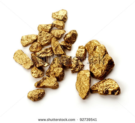 Gold Nugget Clipart Gold Nuggets Isolated On White