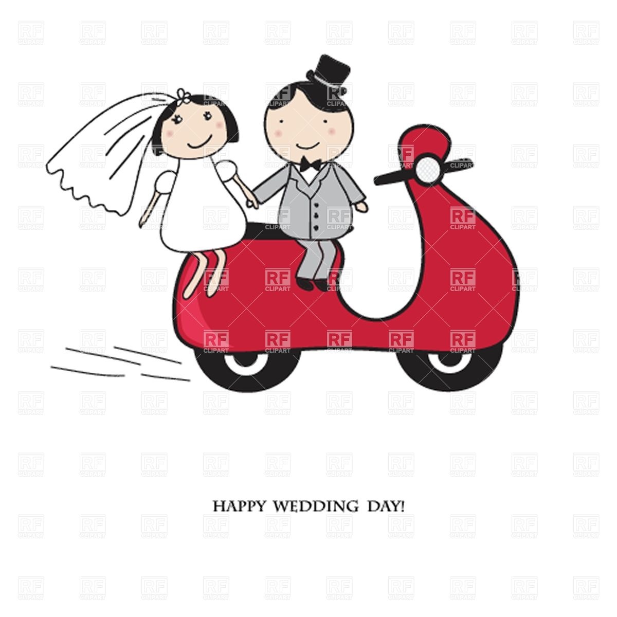 Groom On Red Motor Scooter Download Royalty Free Vector Clipart  Eps
