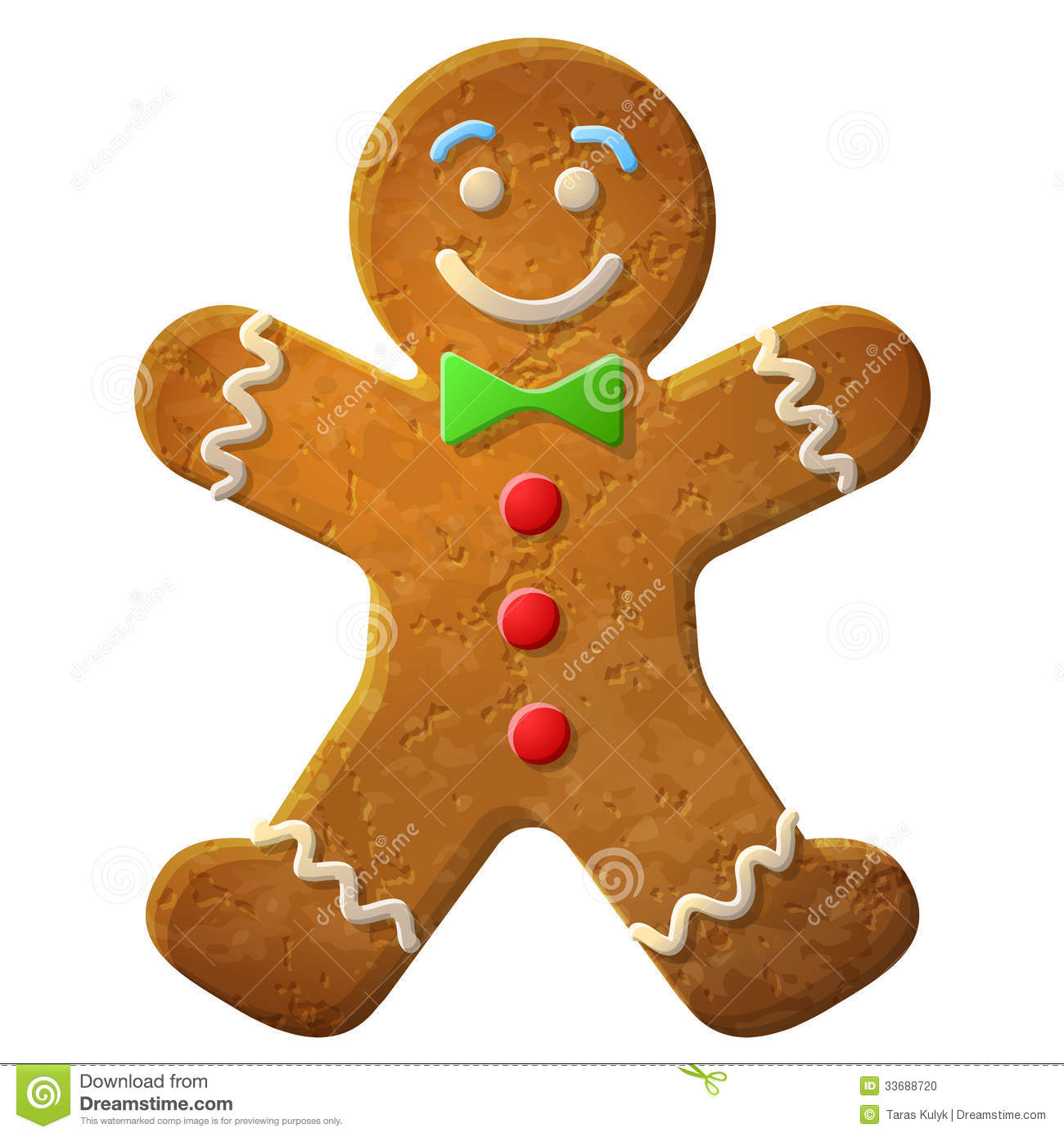 Holiday Cookie In Shape Of Man  Qualitative Vector  Eps 10