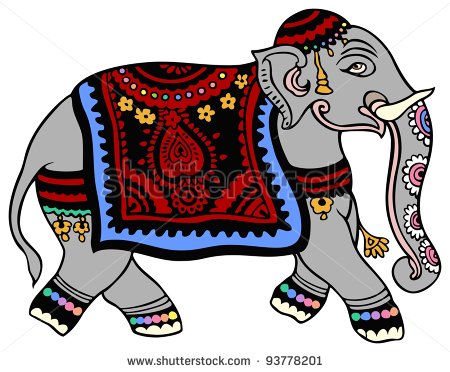 Indian Elephant In Parade Regalia  Stock Vector Illustration 93778201