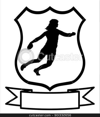 Ladies Discus Thrower Shield Stock Vector Clipart Isolated Image Of A    