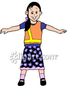 Little Girl School Crossing Guard   Royalty Free Clipart Picture