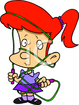 Royalty Free Clipart Image  Cartoon Of A Red Haired Girl Tangled Up In    