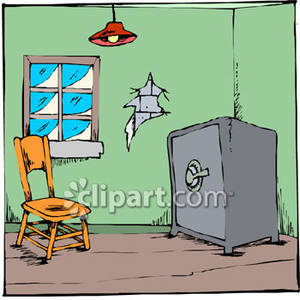 Safe In An Empty Room   Royalty Free Clipart Picture