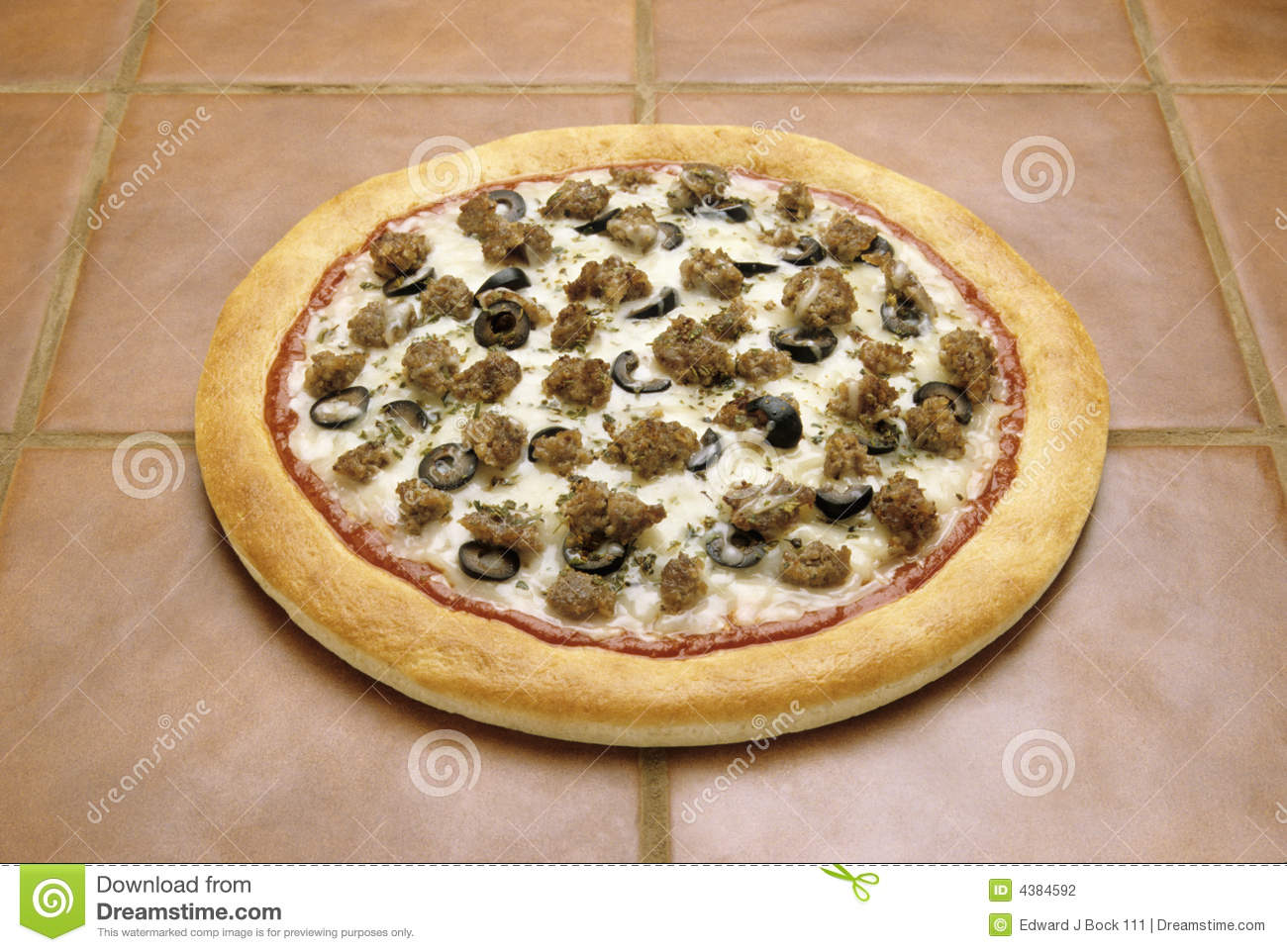 Sausage Pizza Stock Photography   Image  4384592
