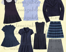 School Uniform Clipart Digital Girls School Uniform Clip Art Polo Top