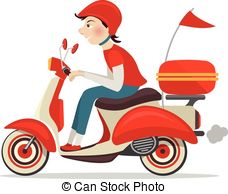 Scooter Clip Art Vector And Illustration  2412 Motor Scooter Clipart