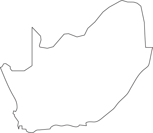 South Africa   Outline Map