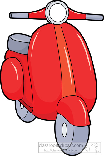 Transportation   Red Motor Scooter 314   Classroom Clipart