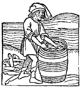 16  Packing Fish In A Barrel  From Medieval Life Illustrations