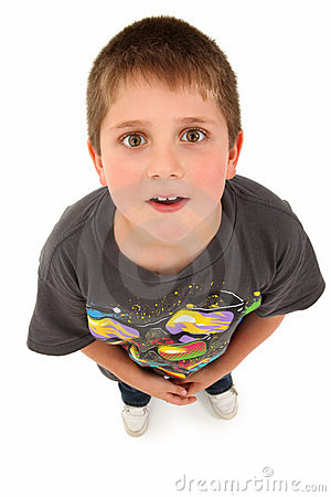 Adorable 8 Year Old Boy Looking Up Royalty Free Stock Image   Image