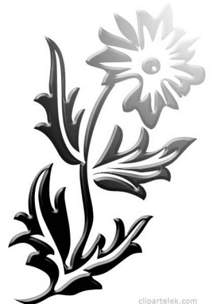 Black And White Clip Art Flowers  Black And White Flower Clipart