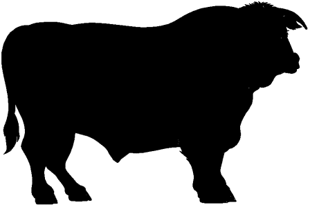 Bull Silhouette Clipart By Karen Arnold Pictures To Pin On Pinterest