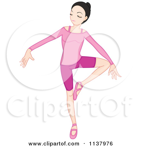 Cartoon Ballerina Girl Dancing Royalty Free Vector Clipart