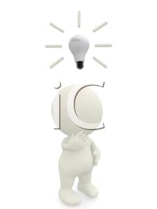 Cartoon Of A Man Having A Bright Idea   Royalty Free Clipart Picture