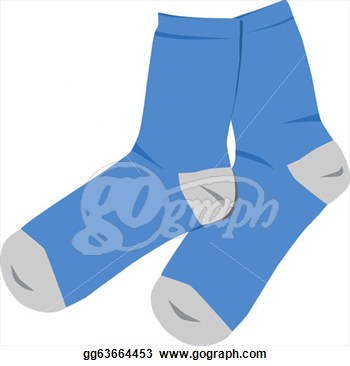 Clip Art   Blue Socks Vector Illustration  Stock Illustration