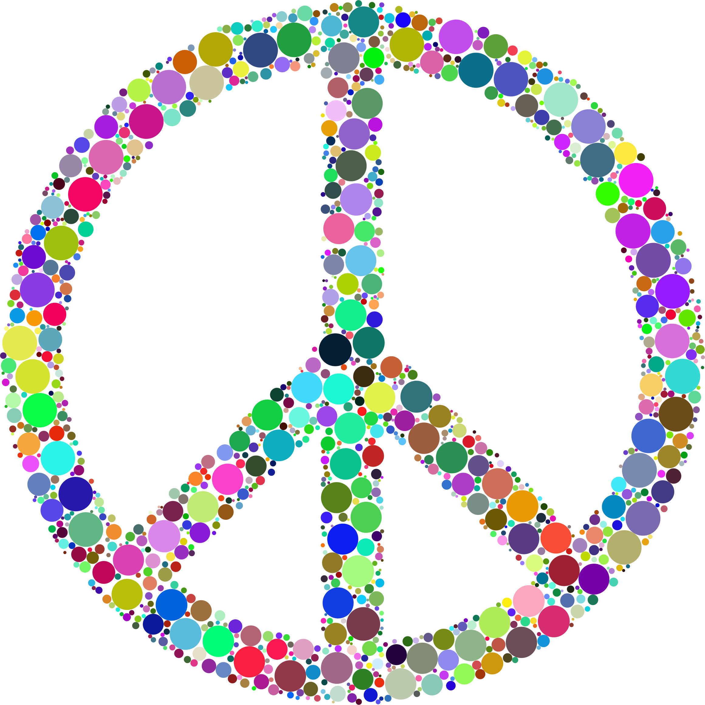 Clipart   Colorful Circles Peace Sign