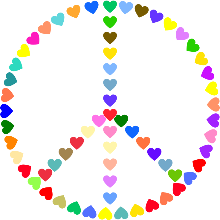 Clipart   Colorful Peace Sign Love