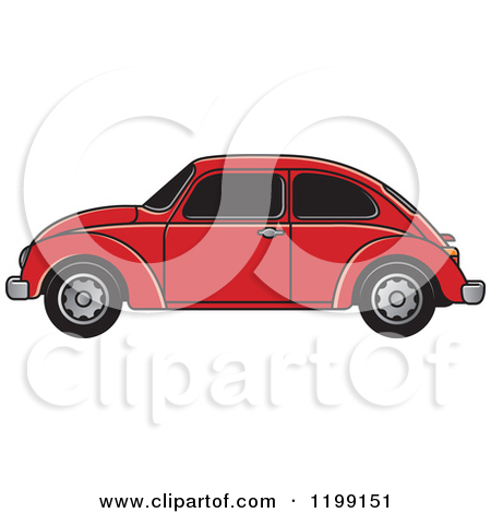 Clipart Of A Black And White Sports Car   Royalty Free Vector
