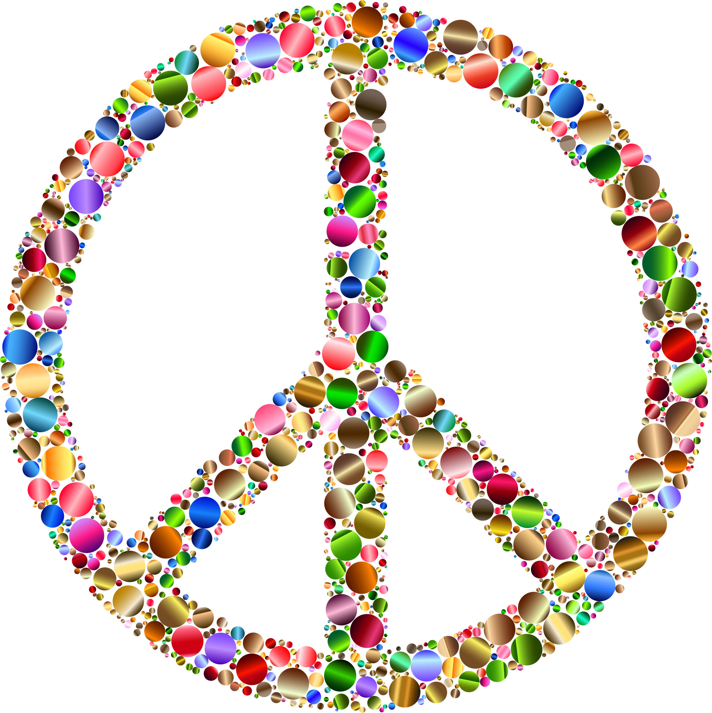 Colorful Circles Peace Sign 12 Variation 2 By Gdj