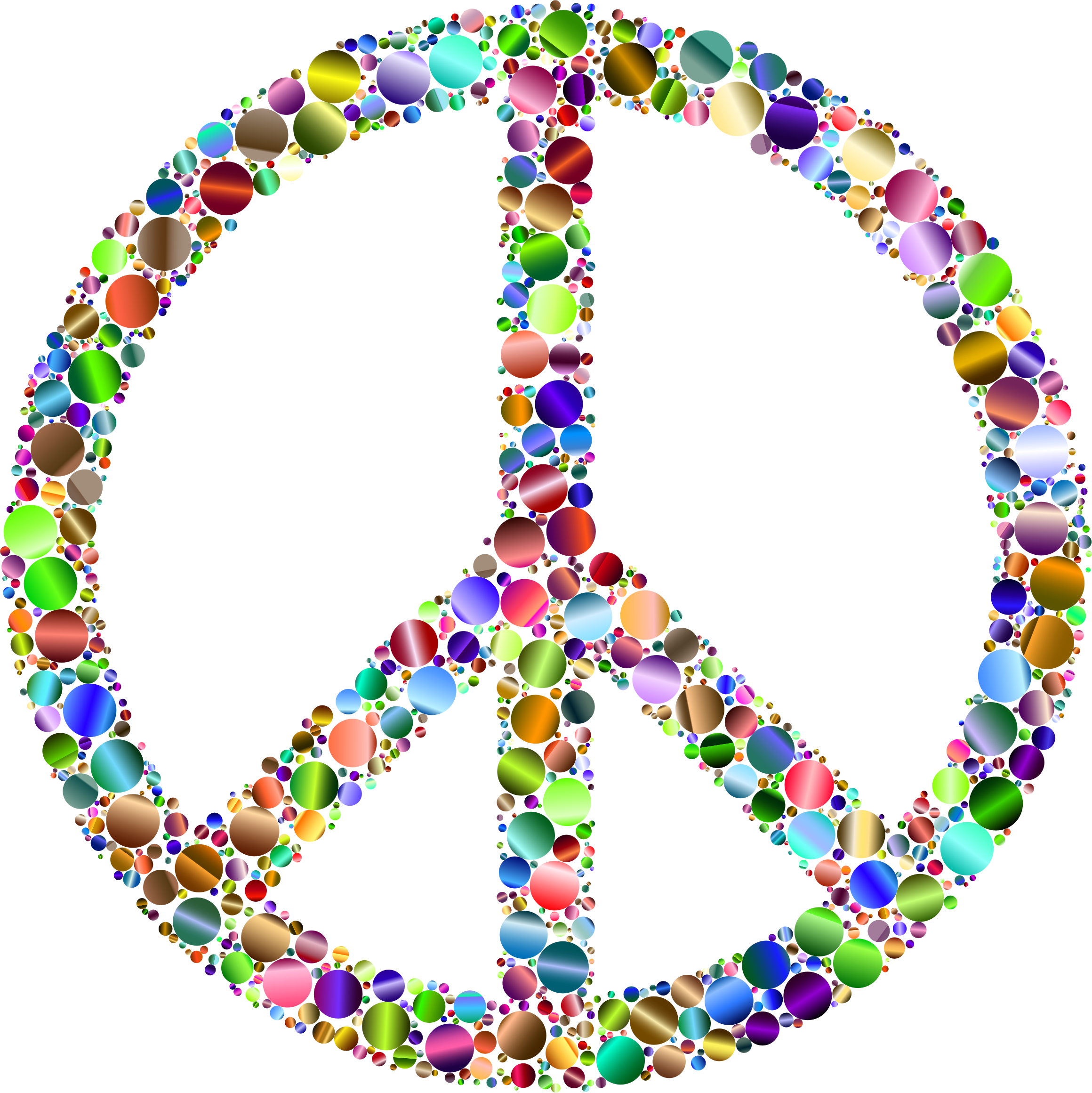 Colorful Circles Peace Sign 15 By Gdj