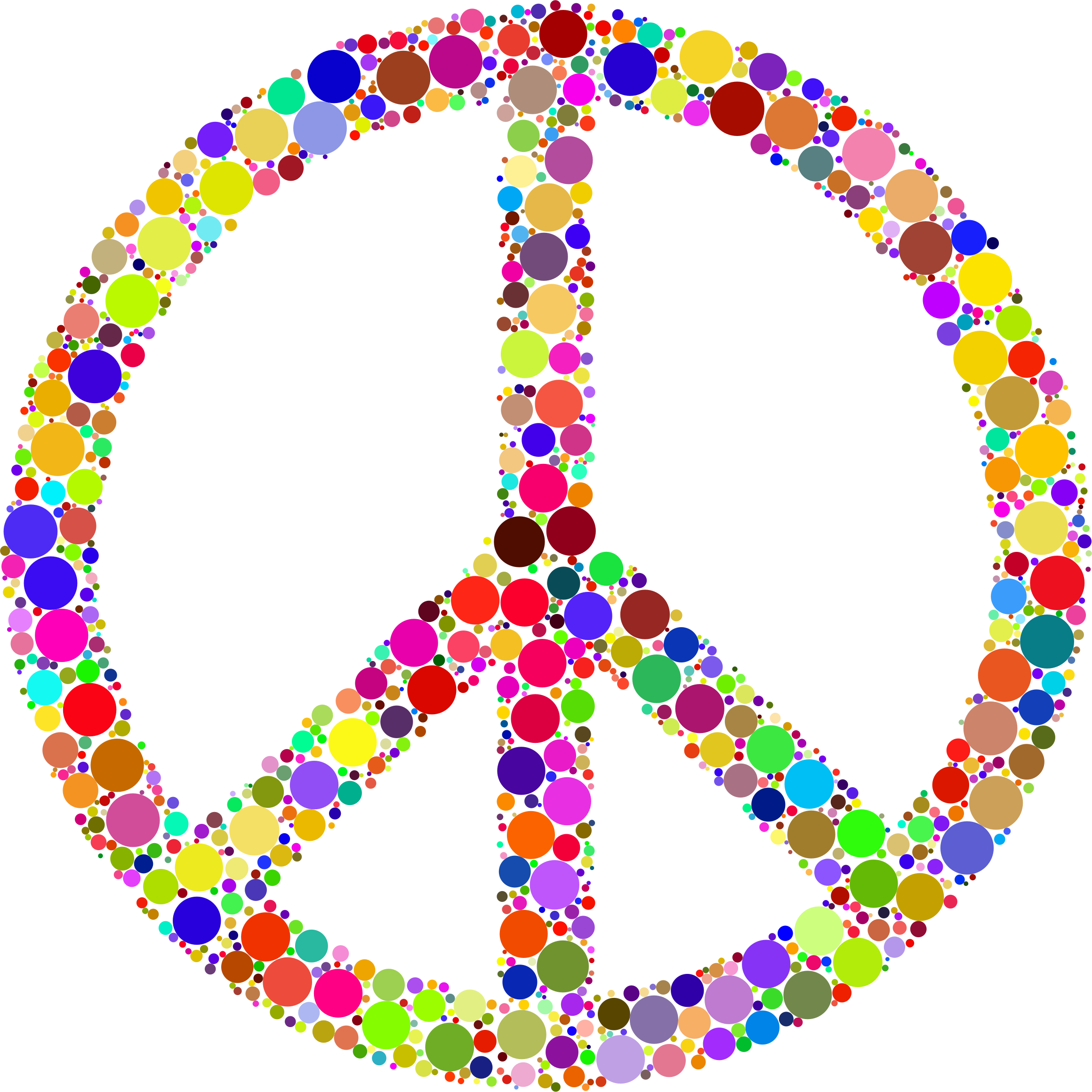 Colorful Circles Peace Sign 2 By Gdj