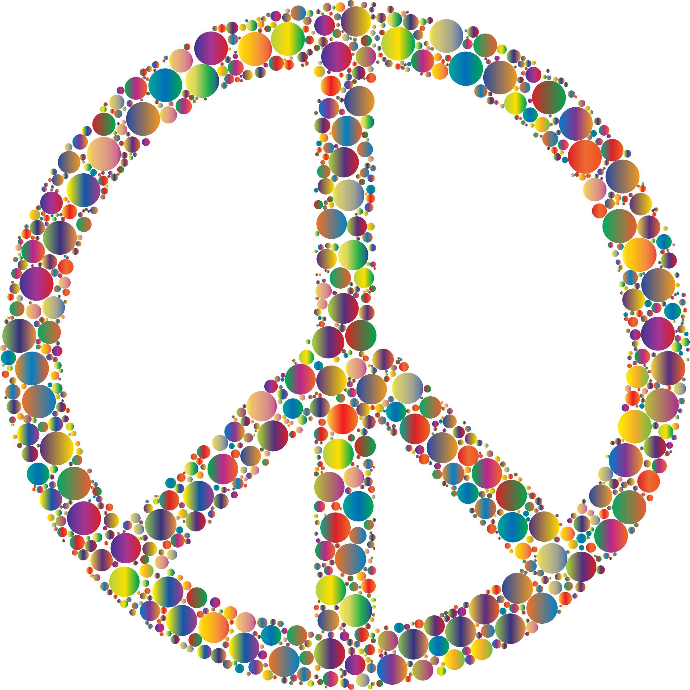 Colorful Circles Peace Sign 5 By Gdj