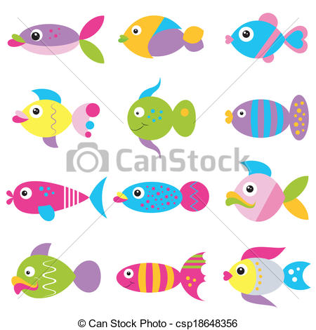 Colorful Fish Clipart Colorful Cartoon Funky Fish