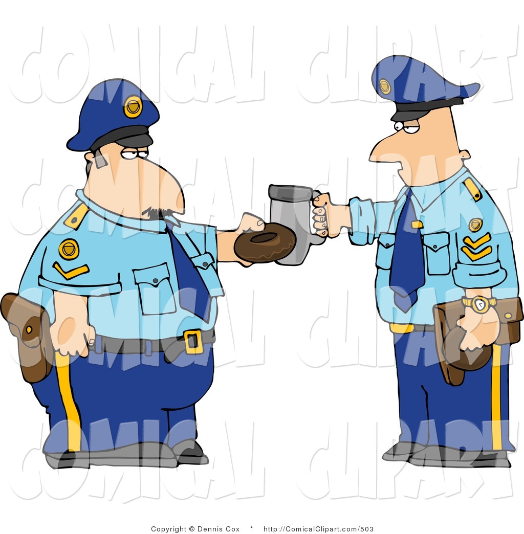 Donut And Coffee Cup Together At The Start Of Their Shift By Djart
