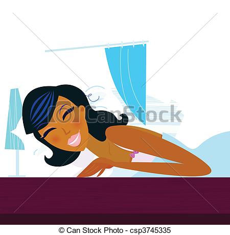 Girl Getting Up In The Morning Clipart Wake Up  Young Woman Is