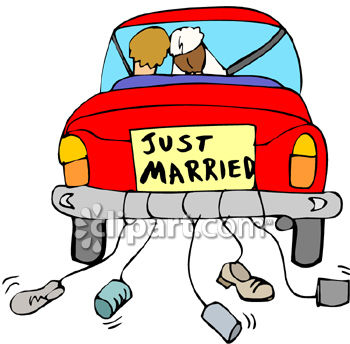Honeymoon Clipart 0060 0807 0913 0532 Just Married Get Away Car    