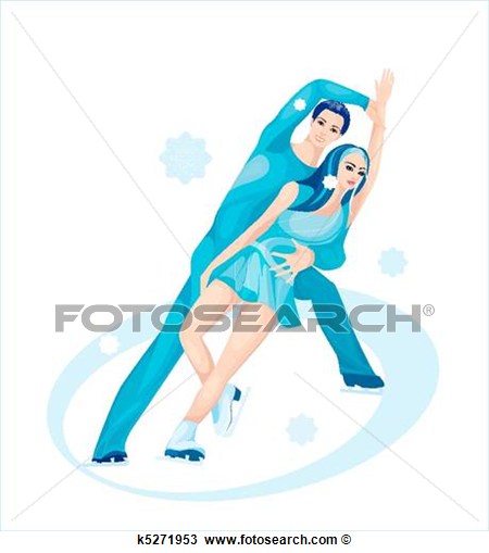 Paire Figure Skating  Glace Exposition Voir Clipart Grand Format