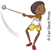 Simple Drawing Of A Young Boy Throwing A Ball Clip Art Vector