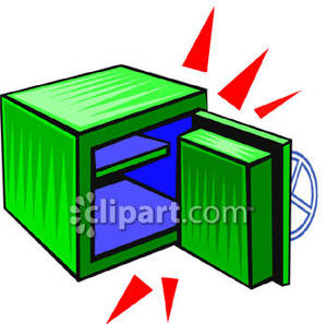 Unlocked Safe   Royalty Free Clipart Picture