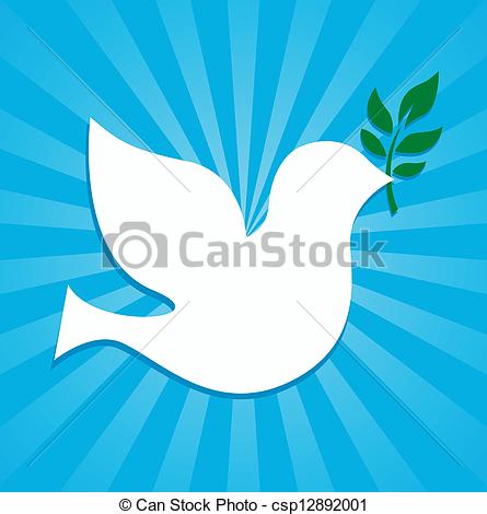 Vector Clipart Of Dove Peace Symbol Sign On Earth   Dove Peace Symbol