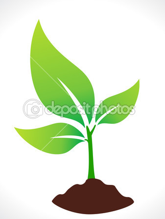 Abstract Eco Green Plant With Soil   Stock Vector   Rioillustrator