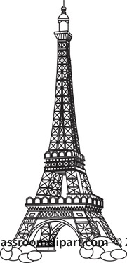 Architecture   Eifel Tower Paris France Bw   Classroom Clipart
