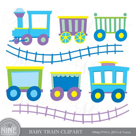 Baby Train Clipart Digital Baby Boy Clip Art Instant Download Stick