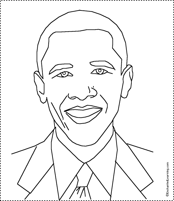 Barack Obama Coloring Printout   Enchantedlearning Com