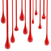 Blood Or Red Paint Glossy Drop Blobs Isolated   Clipart Graphic