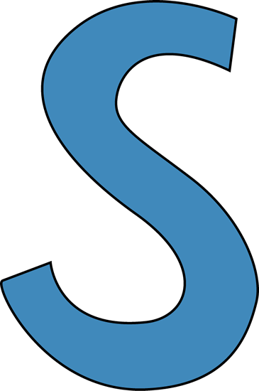 Blue Alphabet Letter S Clip Art Image   Large Blue Capital Letter S