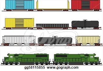 Clip Art   Freight Train  Stock Illustration Gg58115855
