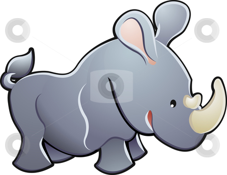 Cute Rhino Vector Illustration Stock Vector Clipart A Cute Rhino