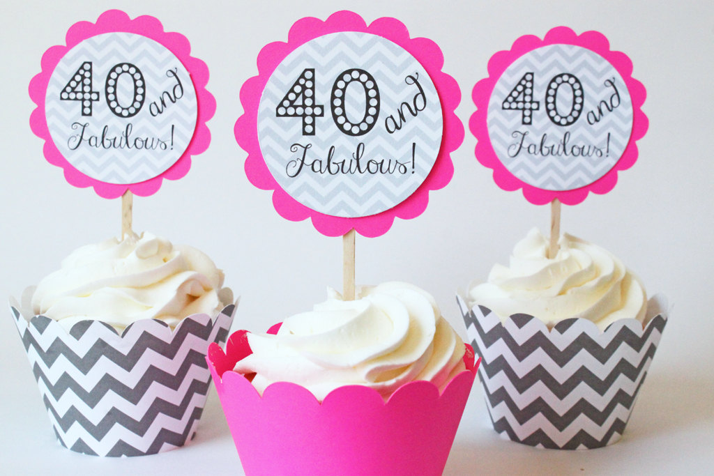 Fabulous 40th Birthday Clipart 40th Birthday Party Cupcake