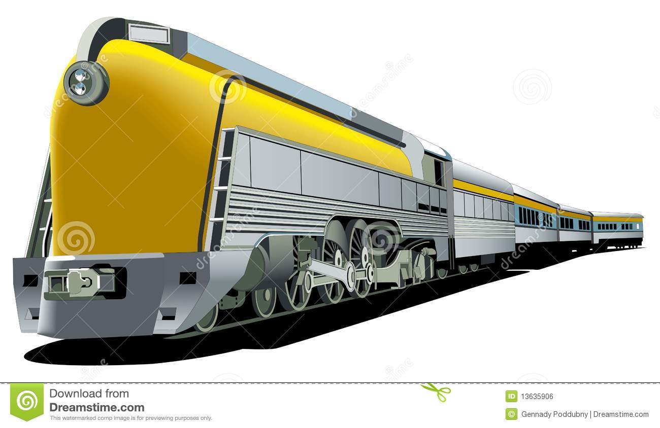 Freight Train Clip Art Yellow Old Fashioned Train