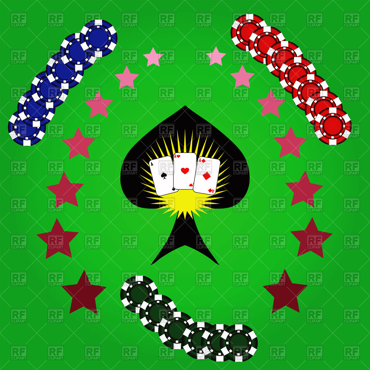 Gambling Chips And Playing Cards And Symbol Of Spades Download