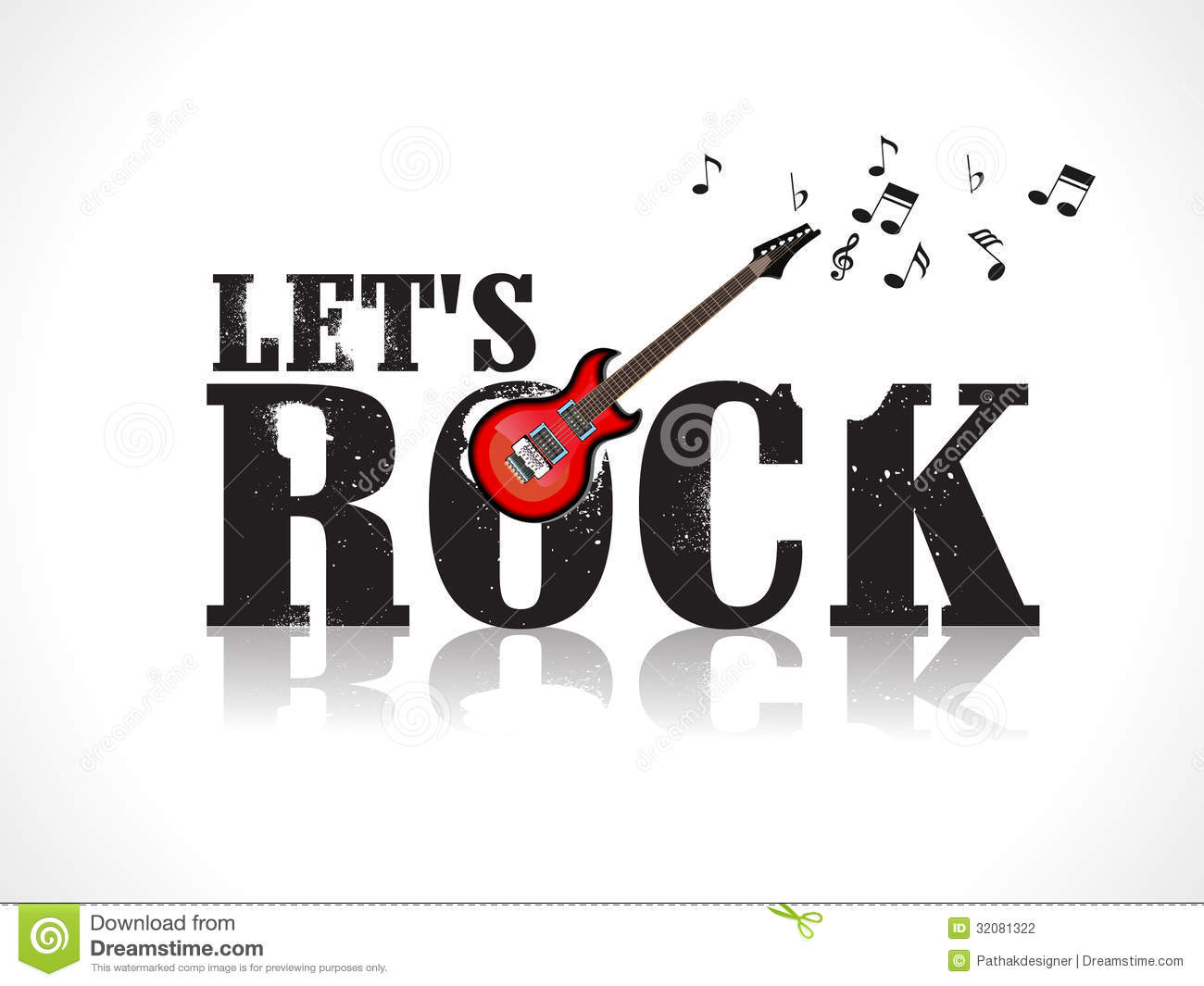 Lets Rock Background With Guitar Stock Photography   Image  32081322