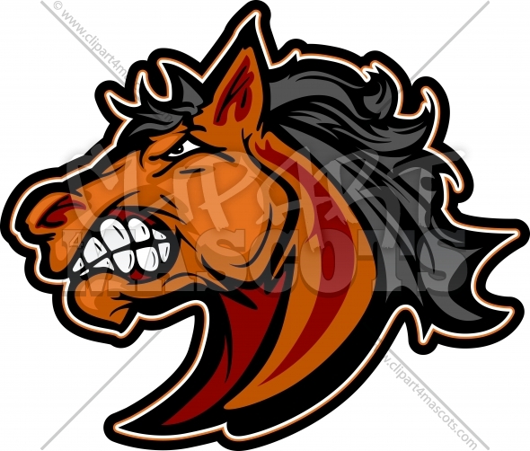Mustang Logo Cartoon Vector Clipart Image