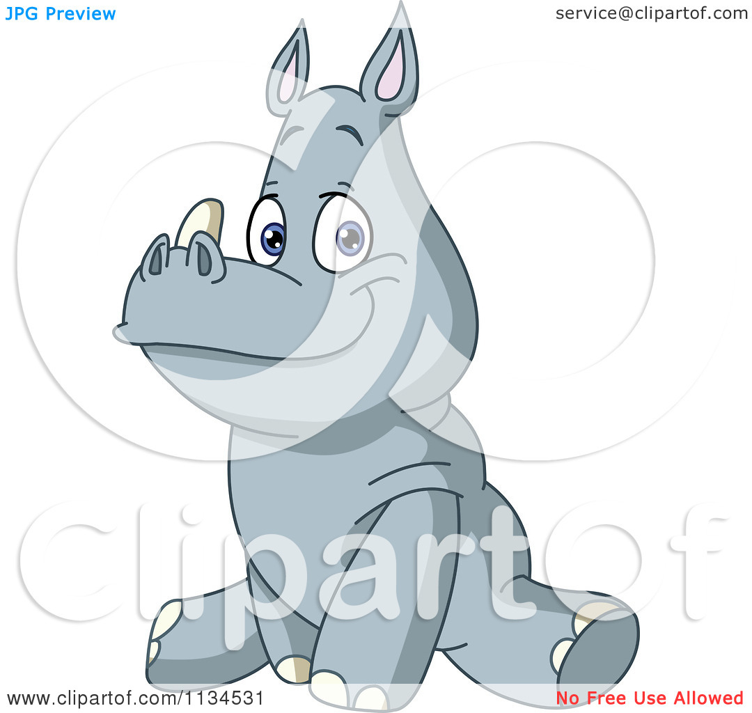 Of A Cute Rhino Sitting   Royalty Free Vector Clipart By Yayayoyo