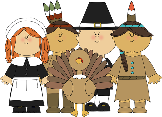 Pilgrims And Indians And A Turkey Clip Art   Pilgrims And Indians And